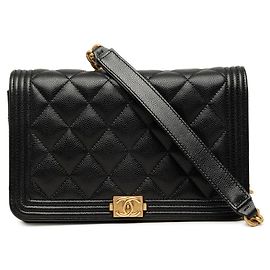 Sac à bandoulière portefeuille à chaîne Chanel Coco Mark Boy