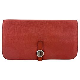Hermès Hermes Dogon Lange Geldbörse aus Togo-Leder in Rosa