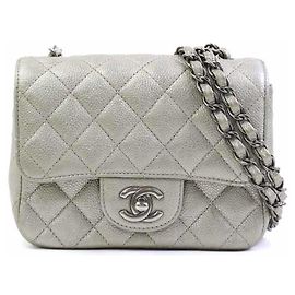 Borsa a Tracolla Chanel Grigio Metallizzato