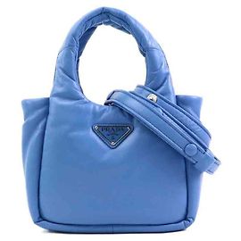 Bolso de hombro Prada de piel azul