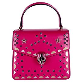 Bulgari Bvlgari Serpenti Forever Pink Leather Handbag