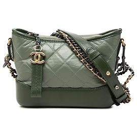Chanel Gabrielle Crossbody Small in vitello invecchiato bicolore verde