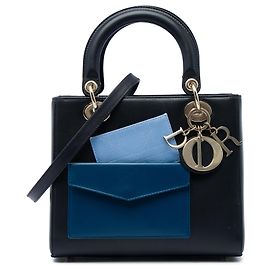 Dior Black Medium Calfskin Pockets Lady Dior