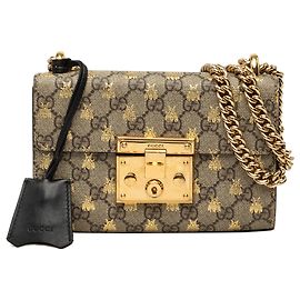 Gucci Beige Small GG Supreme Bee Padlock Crossbody