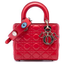 Dior Red Small Lambskin Cannage MyABCDior Lady Dior
