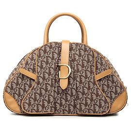 Borsa Bowler Diorissimo in tela marrone Dior con doppia sella