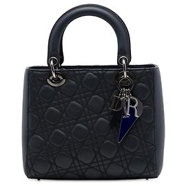 Dior Black Anselm Reyle Medium Lambskin Cannage Lady Dior