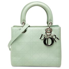 Dior Green Medium Calfskin Cannage Lady Dior
