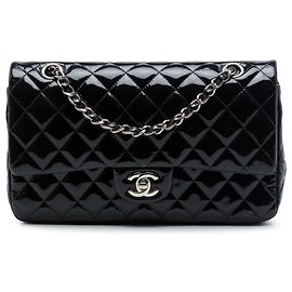Chanel Black Medium Classic Patent Double Flap