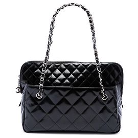 Chanel Black Large Quilted Patent In The Business Tote