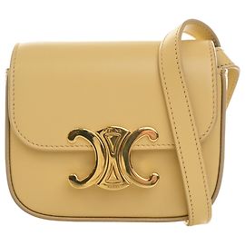 Céline Celine Mini Borsa a Tracolla Triomphe in Pelle di Vitello Lucida Gialla