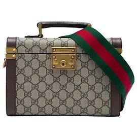 Beauty case Gucci Beige GG Supreme Web Savoy con manico superiore