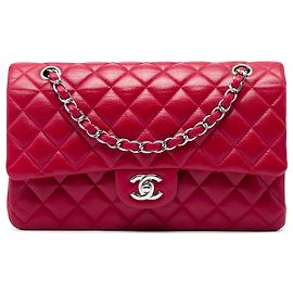 Chanel Red Medium Classic Caviar Double Flap