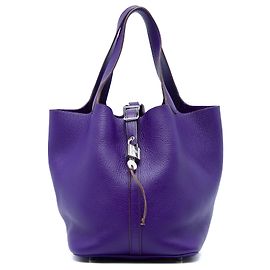 Hermès Purple Clemence Picotin Lock 22