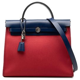 Hermès Red Toile Herbag Zip 31