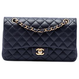 Chanel Blue Medium Classic Caviar Double Flap