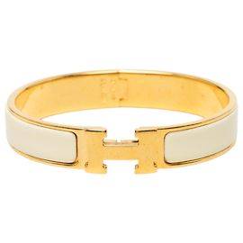 Bracciale Hermès Clic H PM in smalto bianco stretto