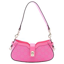 Borsa a tracolla Gucci Mini GG Canvas Moon Side Rosa