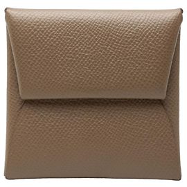Monedero Hermès Bastia en cuero Epsom marrón