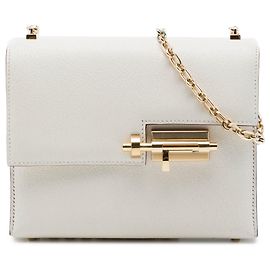 Hermès White Mini Chevre Mysore Verrou Chaine