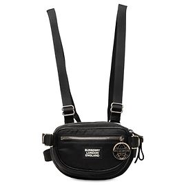 Bolso cinturón logo Cannon Burberry en nailon Econyl negro