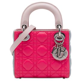 Dior Pink Mini Tricolor Lambskin Cannage Lady Dior