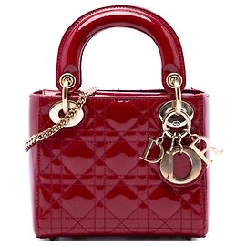 Dior Red Mini Patent Cannage Lady Dior