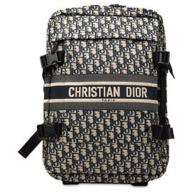 Valigia Diortravel Dior Blue Small Oblique Canvas