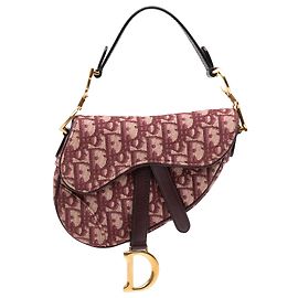 Mini borsa Saddle Dior in tela Oblique rossa