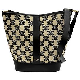 Céline Bolso bucket Celine Small Triomphe de lona bordada marrón