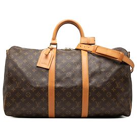 Louis Vuitton Brown Monogram Keepall Bandouliere 50