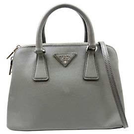 Borsa a mano Prada Saffiano Luxe in pelle grigia