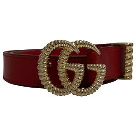 Cinto de couro Gucci GG Marmont com fivela Double G