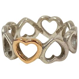 Anel Aliança Tiffany & Co. em Ouro 18K e Prata