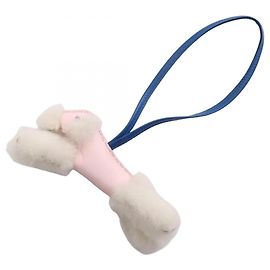 Charm Buddy Hermès in agneau milo rosa bianco blu