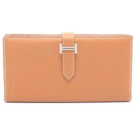 Hermès Hermes Bearn Soufflé Gold Bi-fold lange Geldbörse