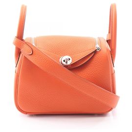 Hermès Borsa a spalla Hermes Lindy Mini Tangerine