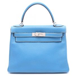 Hermès Borsa Hermes Kelly 28 in blu