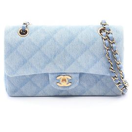Bolsa Chanel Matelassé Double Flap em denim