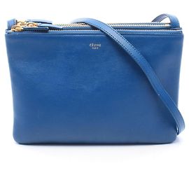 Céline Borsa a tracolla Celine TRIO SMALL in pelle blu