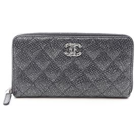Chanel Matelassé Glitter Round Long Wallet