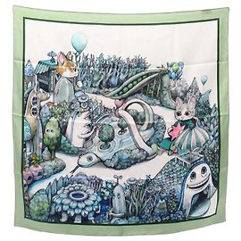 Foulard in seta Gucci x Yuko Higuchi con motivo GG