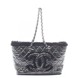 Borsa Tote Chanel Toilette Funny in Tweed e Vernice Nera
