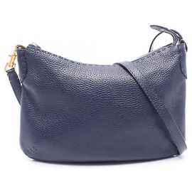Bolso de hombro Fendi Selleria de piel azul marino