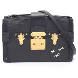 Pochette Trunk Louis Vuitton en cuir Epi noir