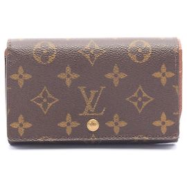 Cartera bi-fold de cuero marrón Louis Vuitton