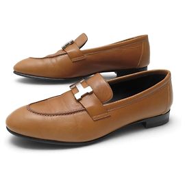 Hermès HERMES PARIS BOUCLE H LOAFER H172108Z 36.5 GOLD LEDER