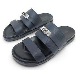 Hermès NEUE HERMES JACKSON SANDALEN H242949Z 41 EPSOM LEDER BLAU SHOES