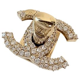 CHANEL CC Turnlock-Schnalle Gold Swarovski