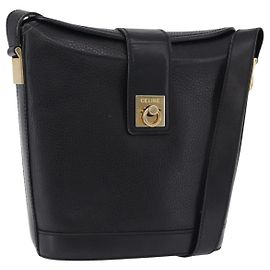 Céline CELINE Shoulder Bag Leather Black Gold